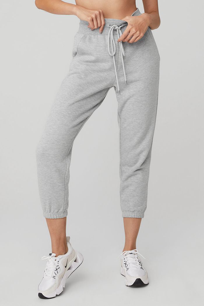 Alo Yoga 7/8 Easy Sweat Women's Pants Grey | TANBFRE-92