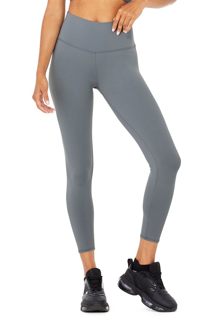 Alo Yoga 7/8 High-Waist Airbrush Women's Leggings Grey | DEAPBIZ-92