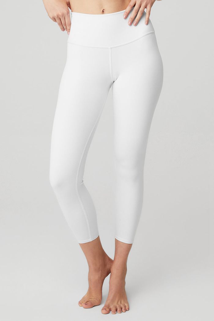 Alo Yoga 7/8 High-Waist Airbrush Women\'s Leggings White | GXKTLHS-72