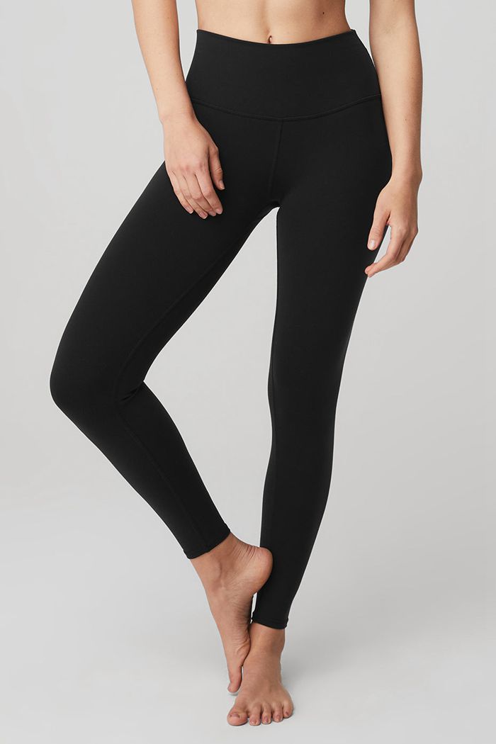 Alo Yoga 7/8 High-Waist Airbrush Women\'s Leggings Black | XPTYVNZ-51