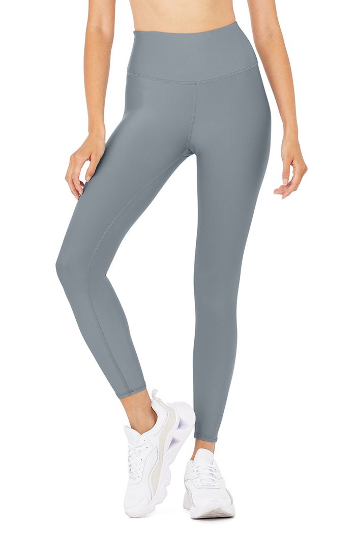 Alo Yoga 7/8 High-Waist Airlift Women's Leggings Grey | DCFUHAR-59