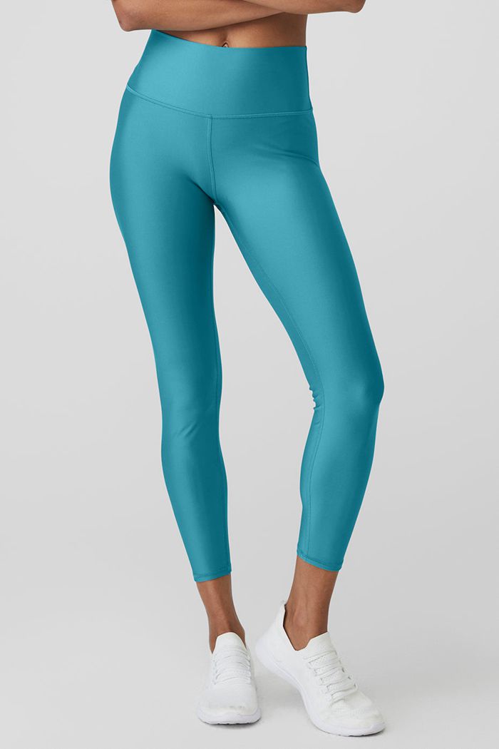 Alo Yoga 7/8 High-Waist Airlift Women's Leggings Blue | FSEUALZ-80