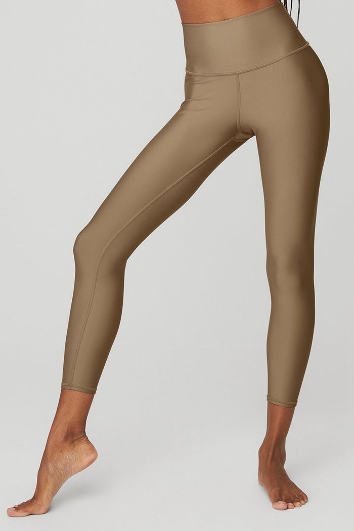 Alo Yoga 7/8 High-Waist Airlift Women's Leggings Brown | LWFHPZN-76