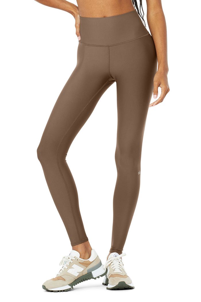 Alo Yoga 7/8 High-Waist Airlift Women's Leggings Brown | NLOTUSA-09