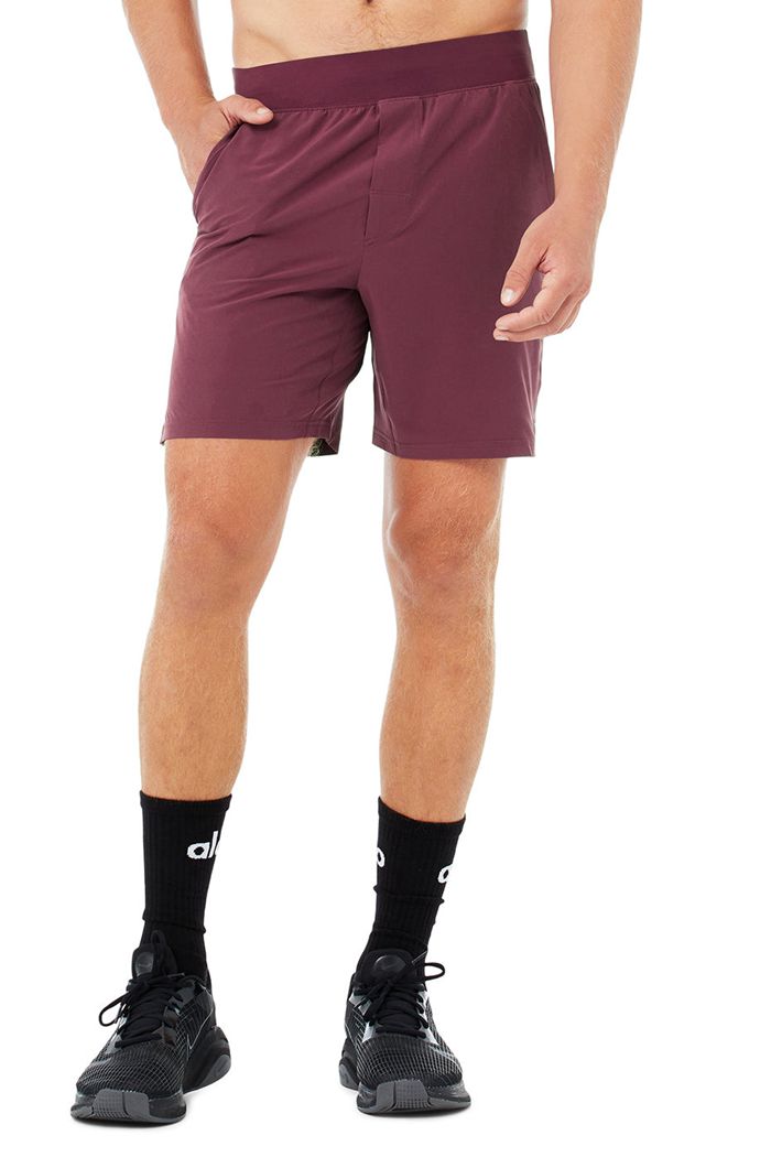 Alo Yoga 7" Repetition Men's Short Red | JRNGVPQ-61