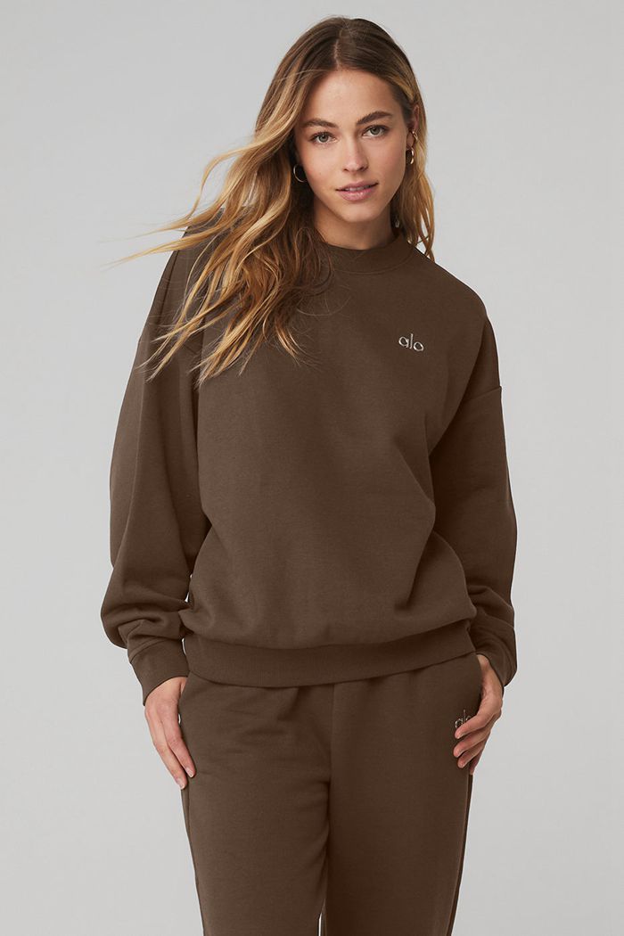 Alo Yoga Accolade Crew Neck Women's Pullover Black | LIXRZYM-91