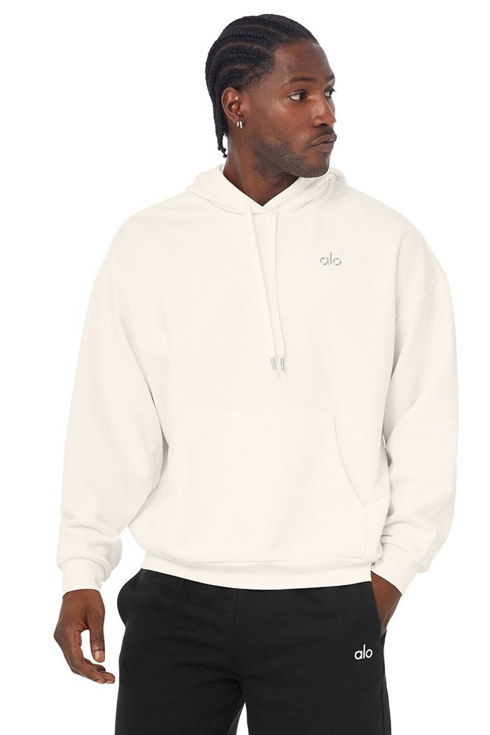 Alo Yoga Accolade Men's Hoodie White | OHBUFLA-48