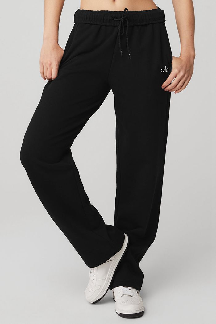 Alo Yoga Accolade Straight Leg Sweat Women's Pants Black | MVSNDWK-96