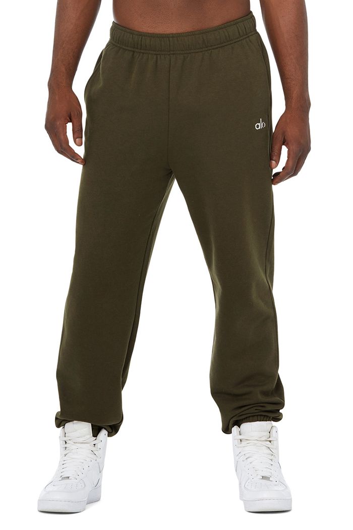 Alo Yoga Accolade Sweat Men's Pants Dark Olive | KSZVWHO-13