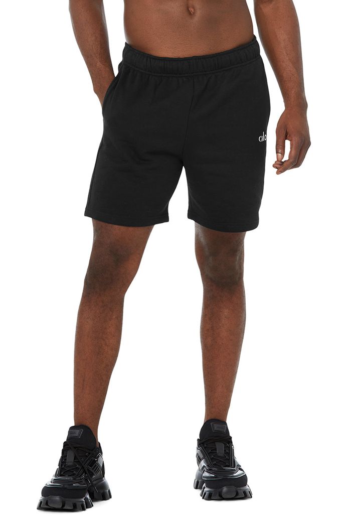 Alo Yoga Accolade Sweat Men's Short Black | NJDYKRV-89