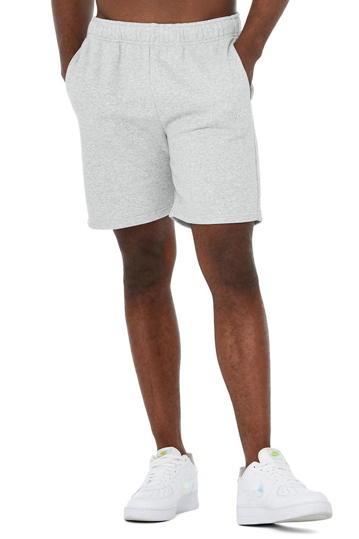 Alo Yoga Accolade Sweat Men's Short Grey | RZLCUHS-48