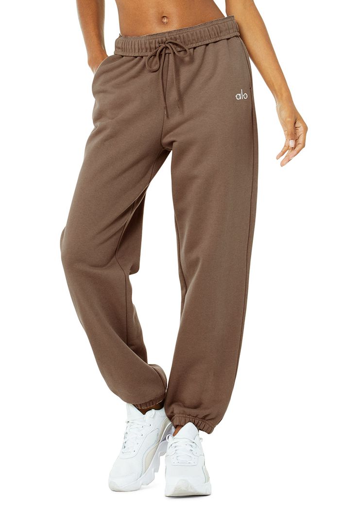 Alo Yoga Accolade Sweat Women's Pants Brown | DOMJXNC-52