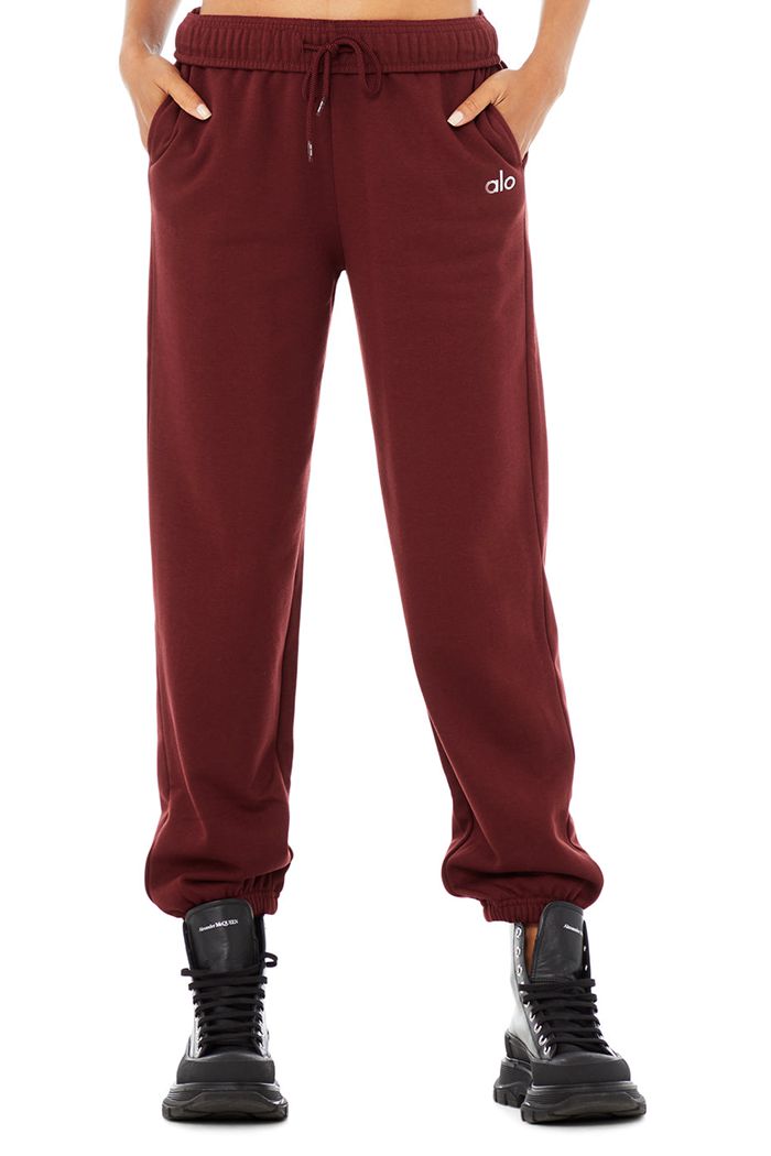 Alo Yoga Accolade Sweat Women's Pants Red | KUYVBNF-57