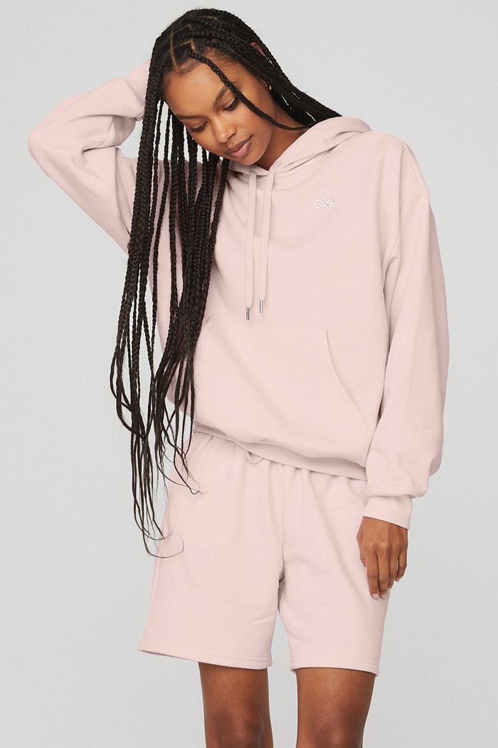 Alo Yoga Accolade Women's Hoodie Pink | FTBKQGZ-29