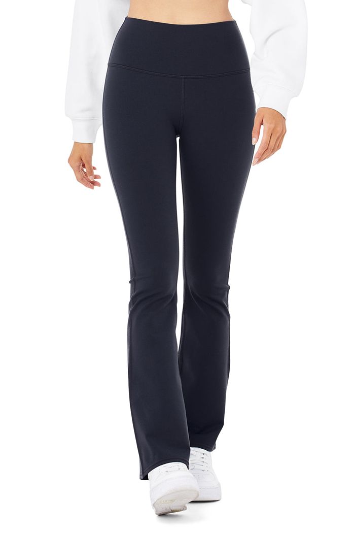 Alo Yoga Airbrush High-Waist 7/8 Bootcut Women's Leggings Black | JLEBKMY-34