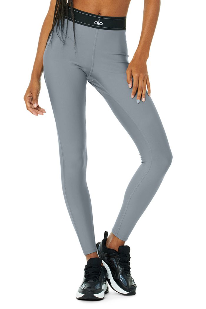 Alo Yoga Airlift High-Waist Suit Up Women's Leggings Grey | NEZXGFY-38