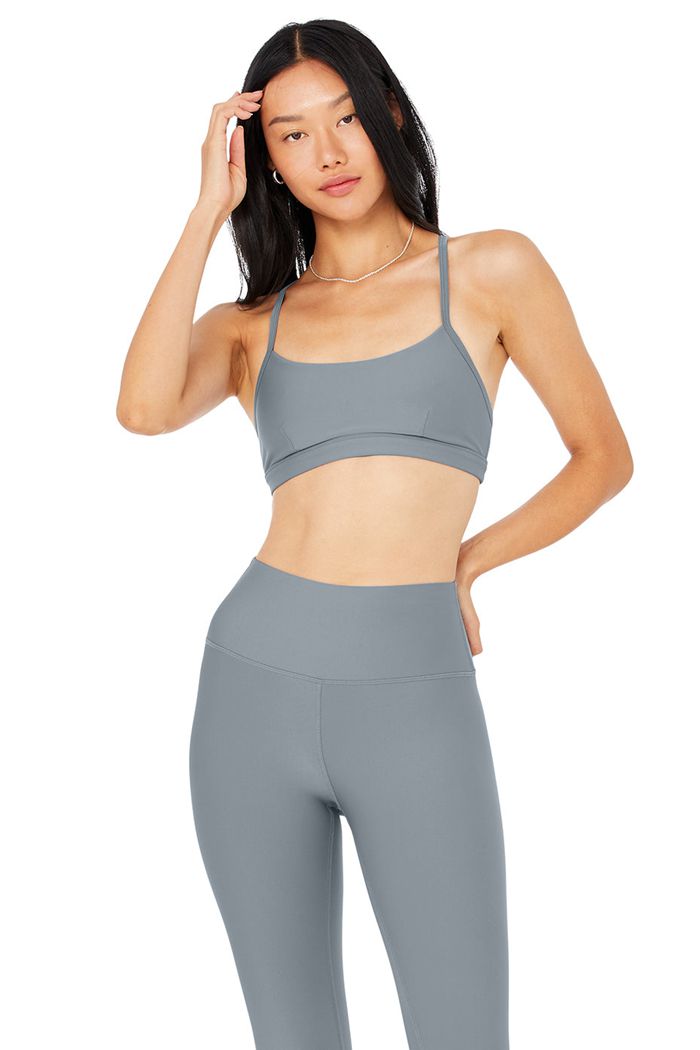 Alo Yoga Airlift Intrigue Women's Bras Grey | HKXPMOQ-27