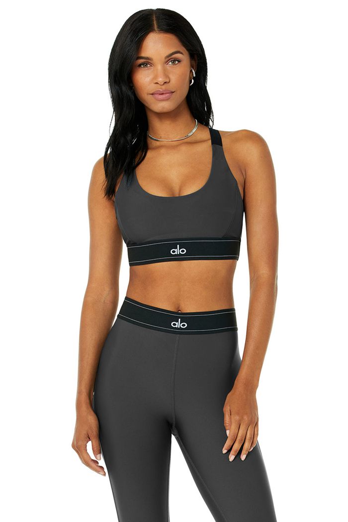 Alo Yoga Airlift Suit Up Women's Bras Dark Grey | WHVTBEF-40