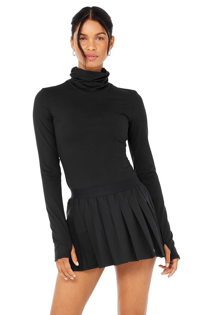 Alo Yoga Alosoft Protection Turtleneck Women's Long Sleeve Black | OHKZRVD-56