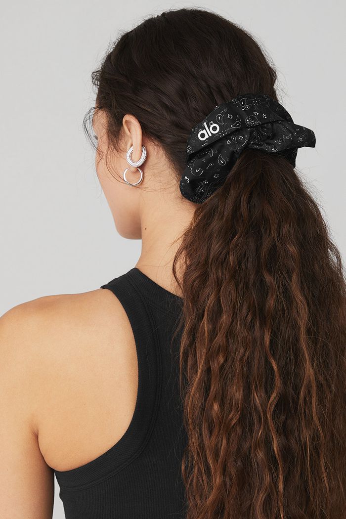 Alo Yoga Bandana Oversized Women's Scrunchie Black | EFYNMUB-45