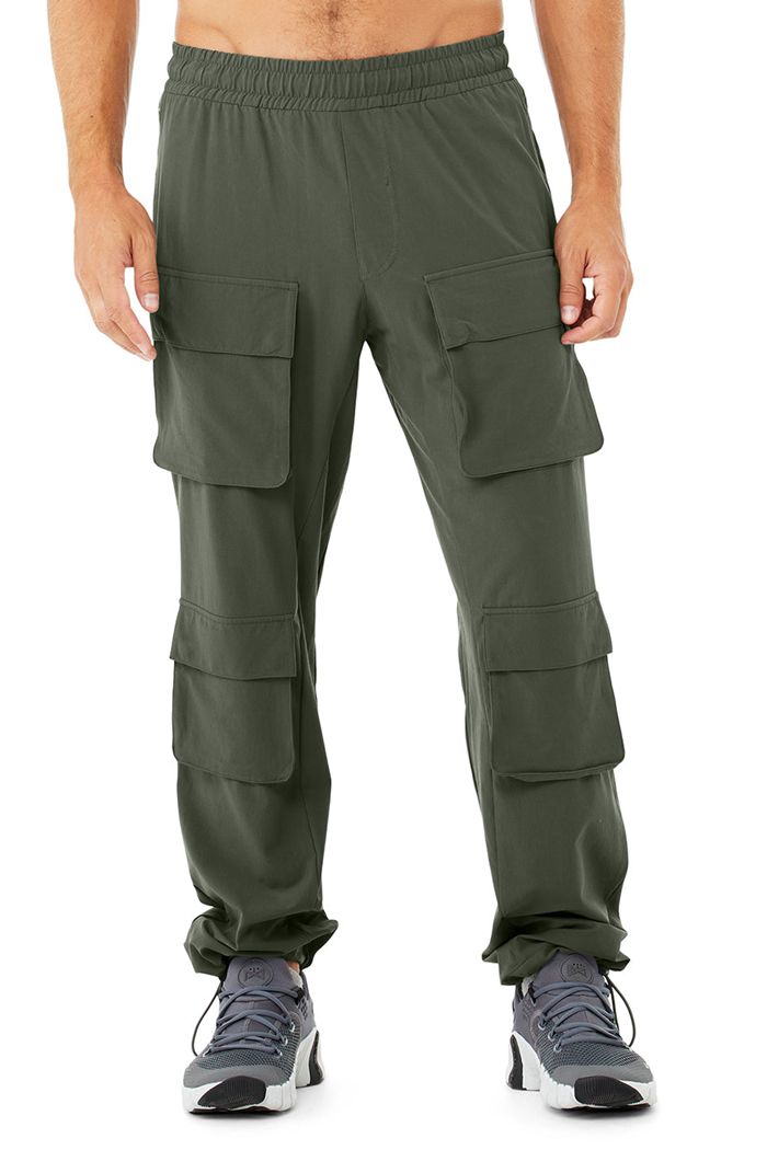 Alo Yoga Cargo Venture Men's Pants Dark Green | PTJIAZX-71