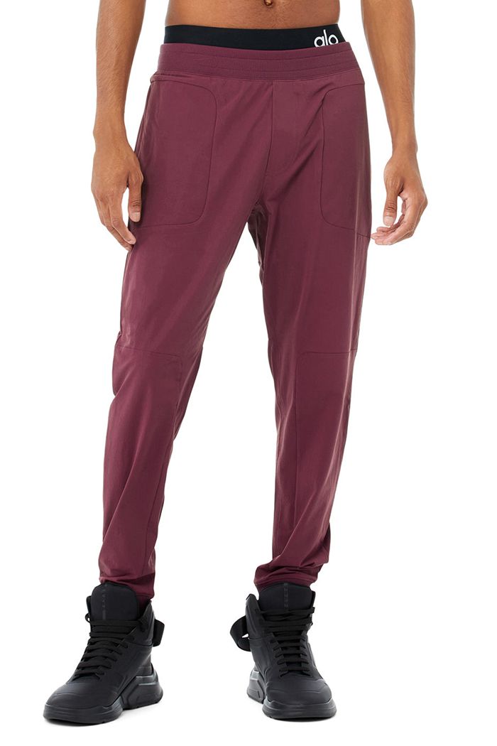 Alo Yoga Co-Op Men's Pants Red | JVBNIDW-95