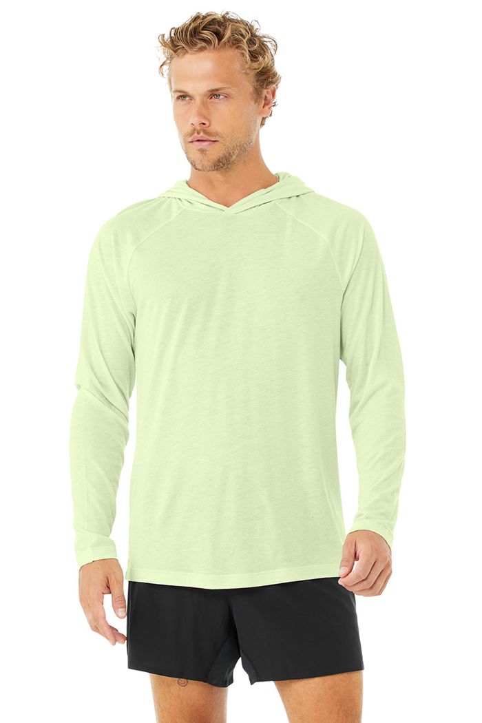 Alo Yoga Core Hooded Runner Men's Hoodie Green | LSHFYRX-86