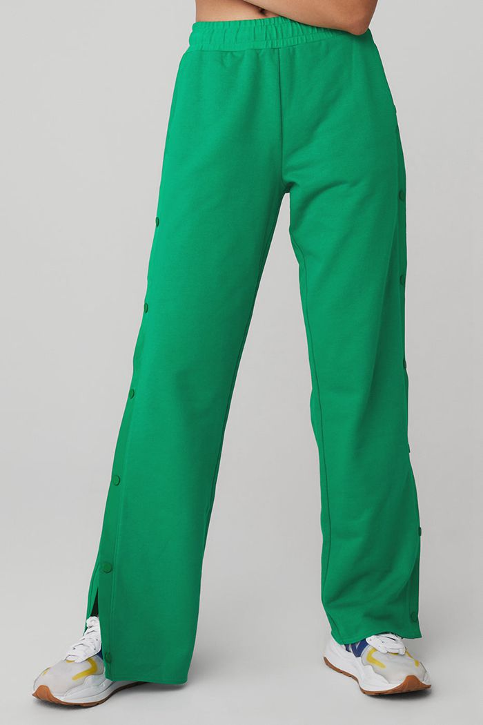 Alo Yoga Courtside Tearaway Snap Women's Pants Green Turquoise | VBCYMIF-21