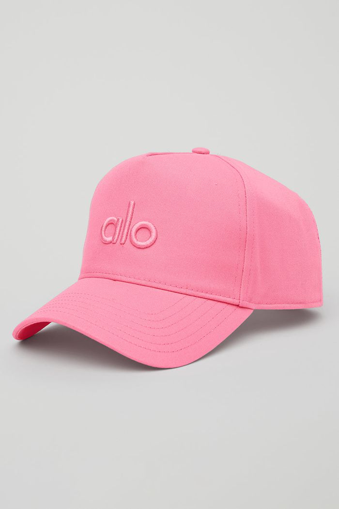 Alo Yoga District Trucker Women's Hats Pink | MZXNEWH-73