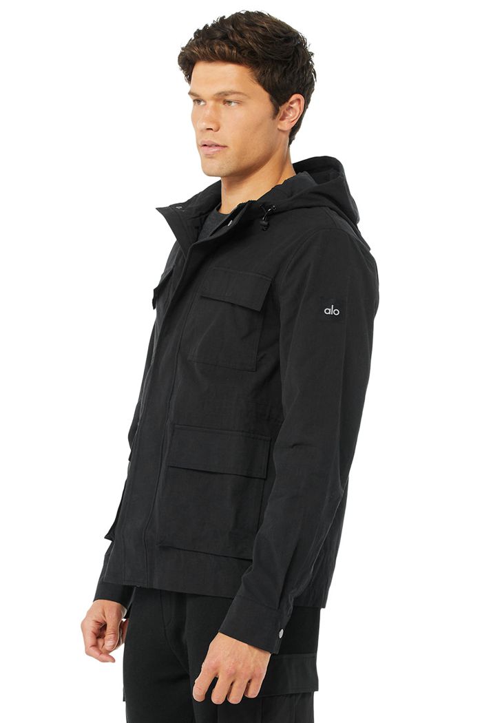 Alo Yoga Division Field Men's Jackets Black | FWEIUQR-18