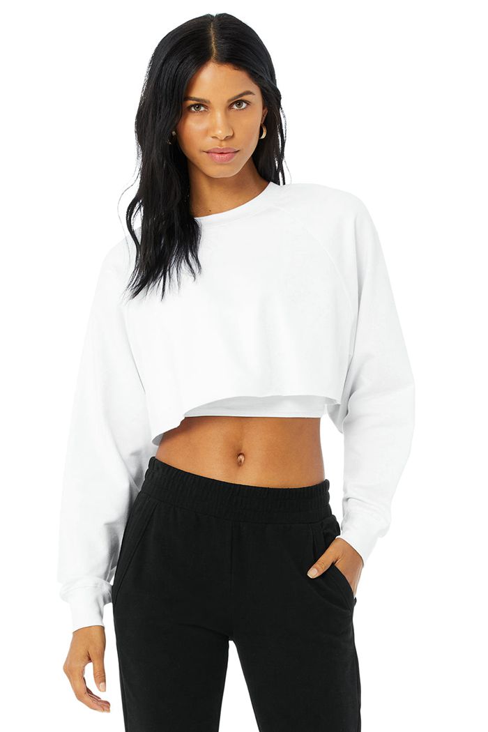 Alo Yoga Double Take Women's Pullover White | SEBTQVN-13