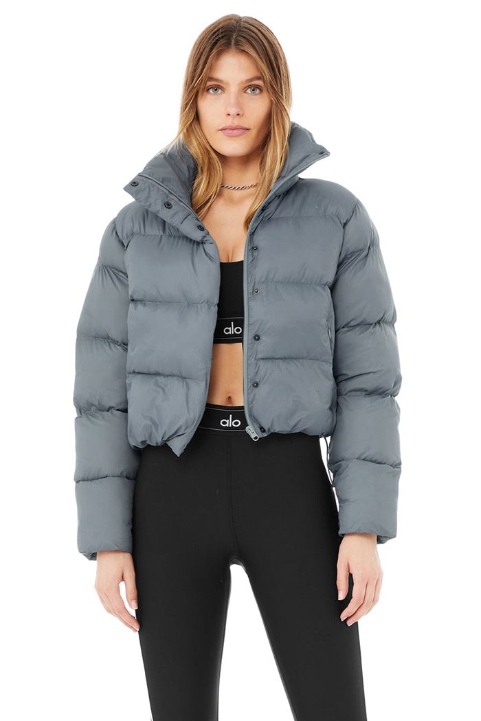 Alo Yoga Gold Rush Puffer Women's Jackets Grey | MAZPVRW-18