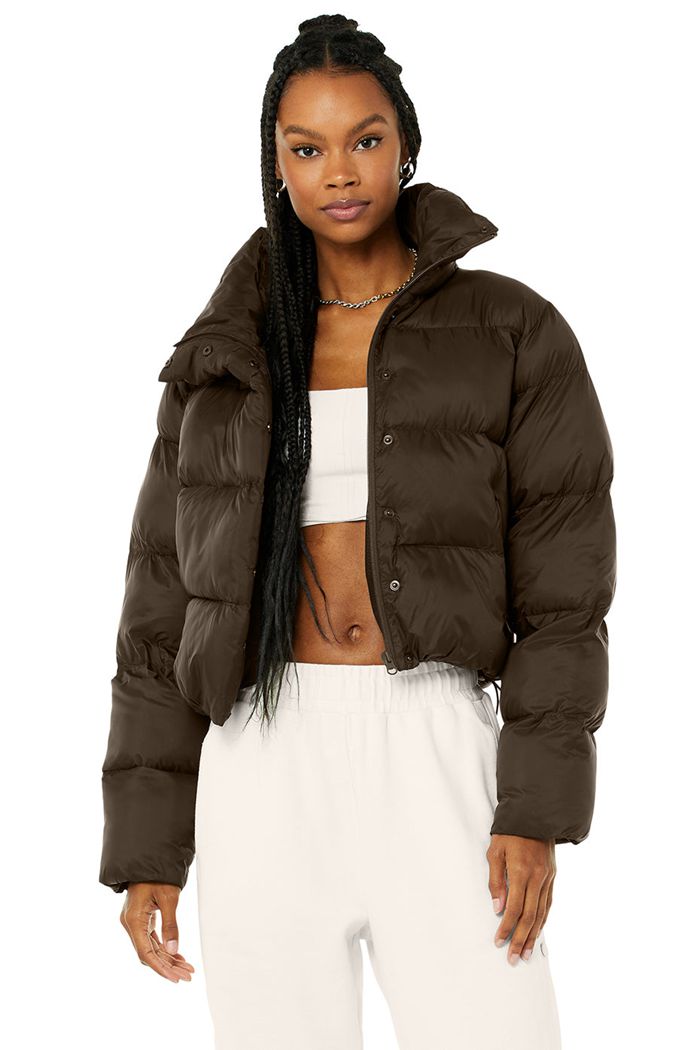 Alo Yoga Gold Rush Puffer Women's Jackets Black | MDRTFYN-52