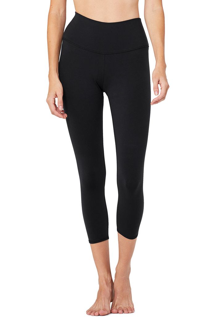 Alo Yoga High-Waist Airbrush Capri Women's Pants Black | RLPUQMC-53