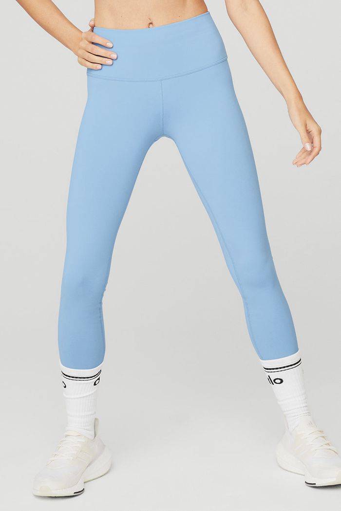 Alo Yoga High-Waist Airbrush Women's Leggings Blue | KQISJHO-09