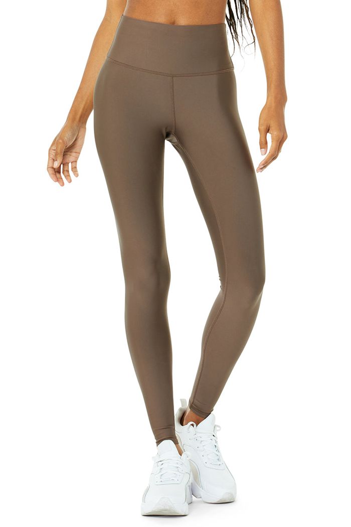 Alo Yoga High-Waist Airlift Women's Leggings Brown | LMPTNIH-36