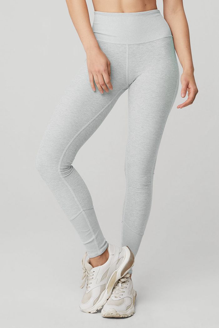 Alo Yoga High-Waist Alosoft Lounge Women's Leggings Grey | LGCQHSR-96