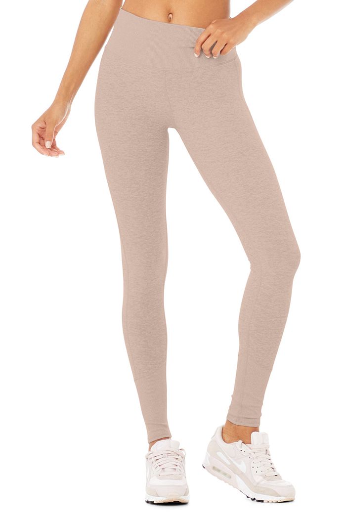 Alo Yoga High-Waist Alosoft Lounge Women's Leggings Pink | QDNSHWC-82