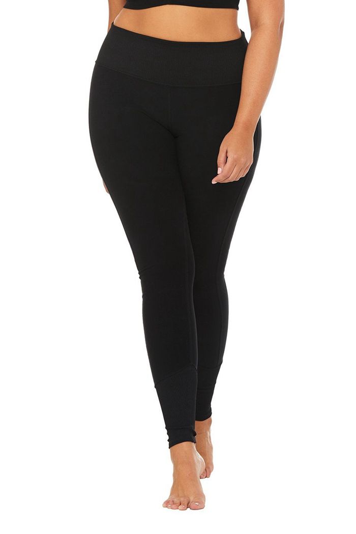 Alo Yoga High-Waist Alosoft Lounge Women's Leggings Black | ZRKWLFP-52