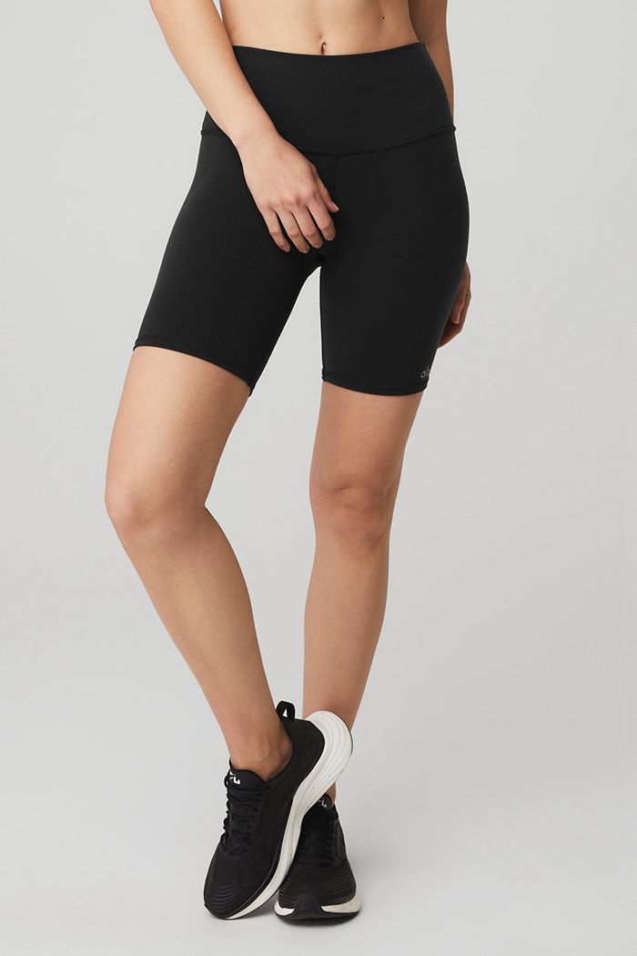 Alo Yoga High-Waist Biker Women's Short Black | EPLQRSO-58