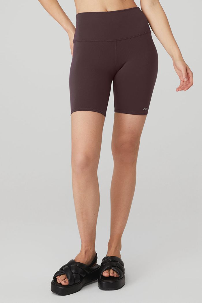 Alo Yoga High-Waist Biker Women's Short Black | HGKYEDN-45