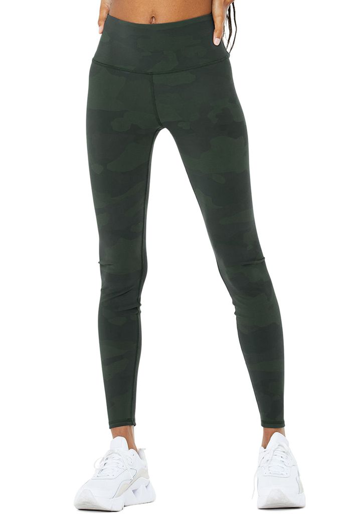 Alo Yoga High-Waist Camo Vapor Women's Leggings Black | MIQZBKE-80