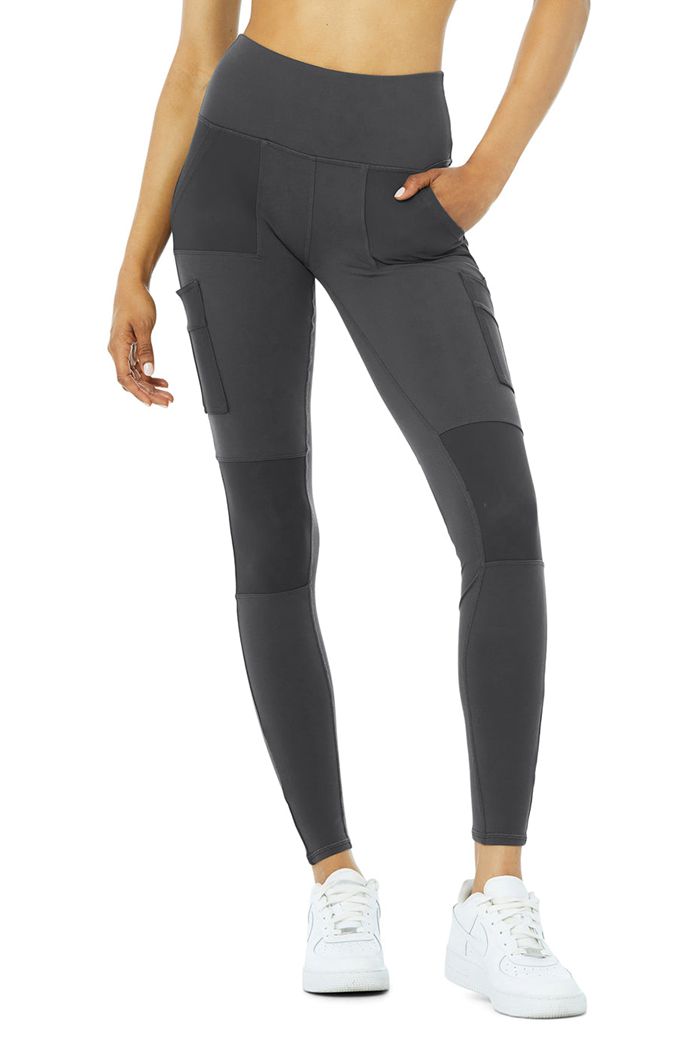 Alo Yoga High-Waist Cargo Women's Leggings Dark Grey | ITVUBEM-71