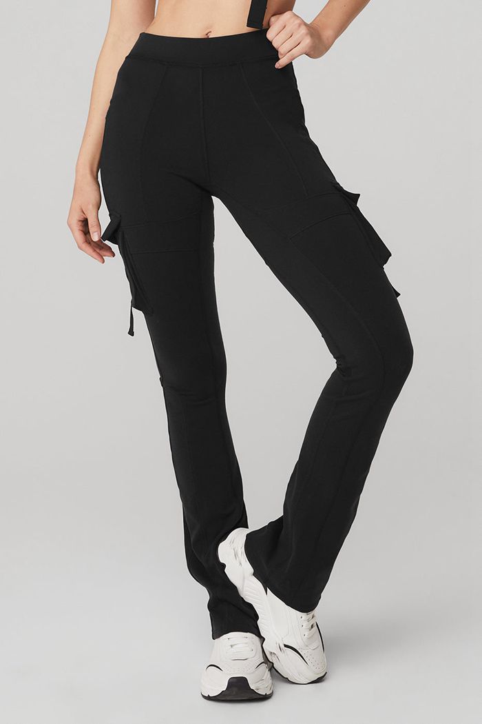 Alo Yoga High-Waist Catch The Vibe Flare Women's Leggings Black | VLYIMKX-84