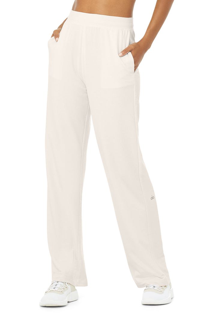 Alo Yoga High-Waist Dreamy Wide Women's Leggings White | UJXCANG-06