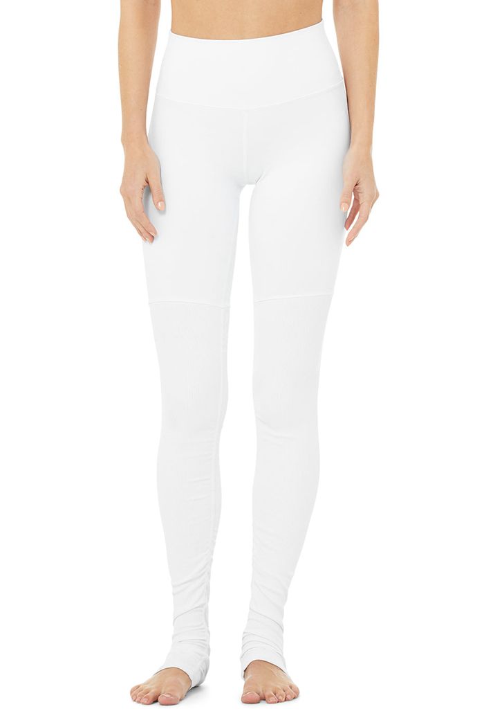 Alo Yoga High-Waist Goddess Women's Leggings White | JFIGKWX-29