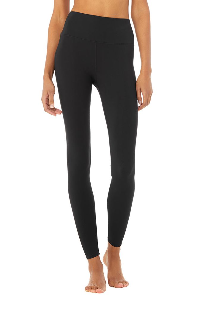 Alo Yoga High-Waist Solid Vapor Women's Leggings Black | LIKHWFY-10