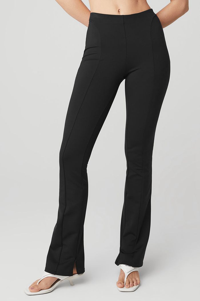 Alo Yoga High-Waist Zip It Flare Women's Leggings Black | XHCKBSL-25