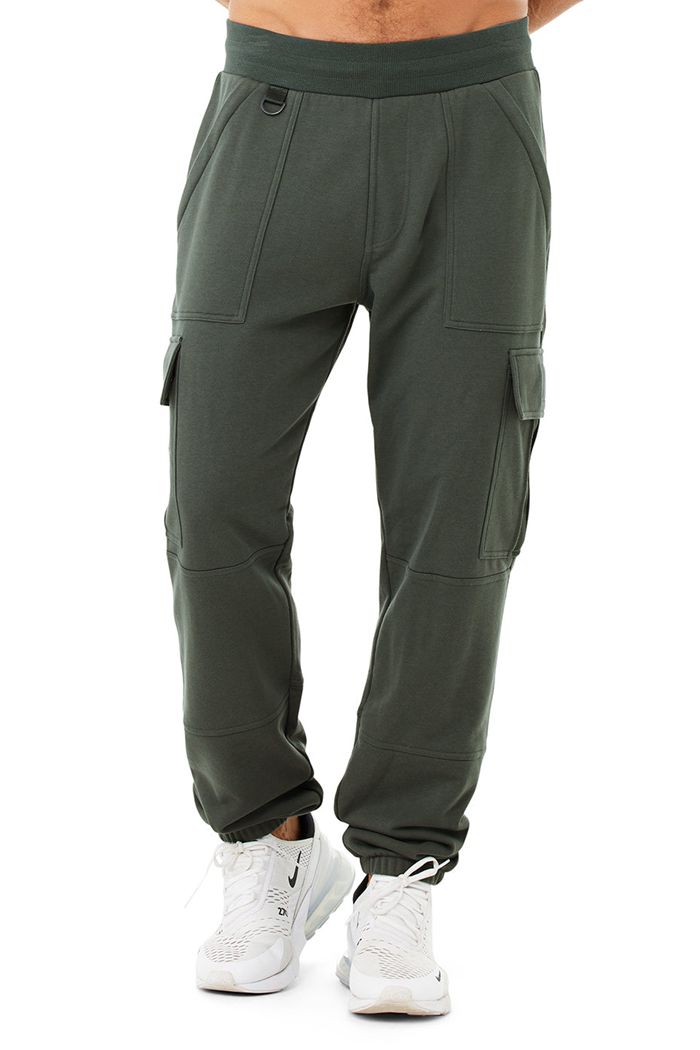 Alo Yoga Highline Cargo Sweat Men's Pants Dark Green | BJHCWZD-71