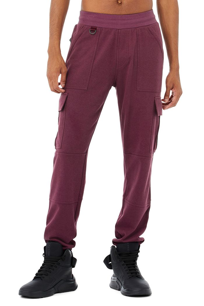 Alo Yoga Highline Cargo Sweat Men's Pants Red | DZVQHBW-30